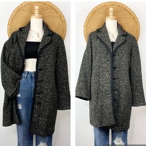 Vintage Tweed Button Down Coat Jacket